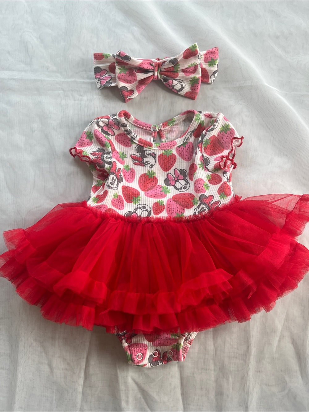 Disney Minnie Mouse Tulle Tutu One-Piece with Headband